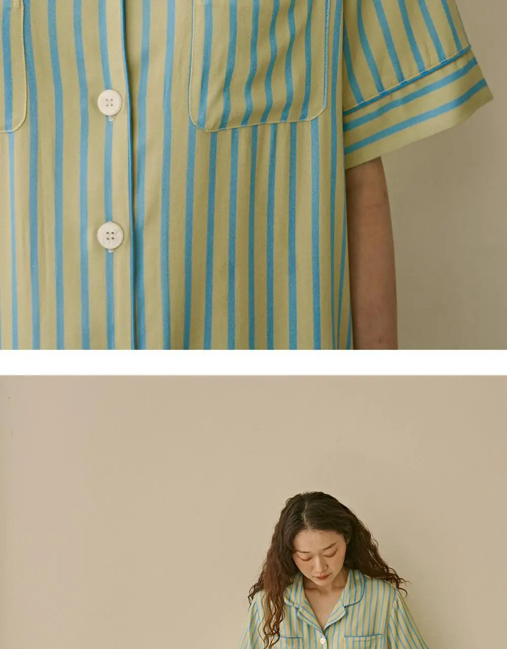 보웰 [BWTZ] 데이오프 비스코스 100% 파자마 반소매세트 레몬스트라이프 3종 상세페이지 16